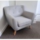 Skandi Grey Fabric Armchair 